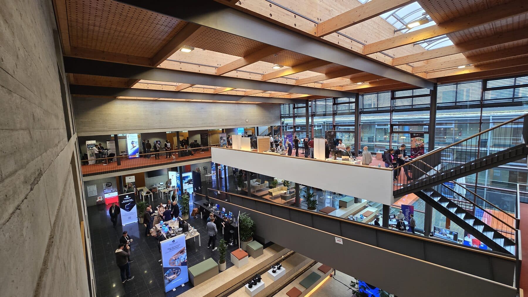 View from above of the exhibition in the SHMT atrium