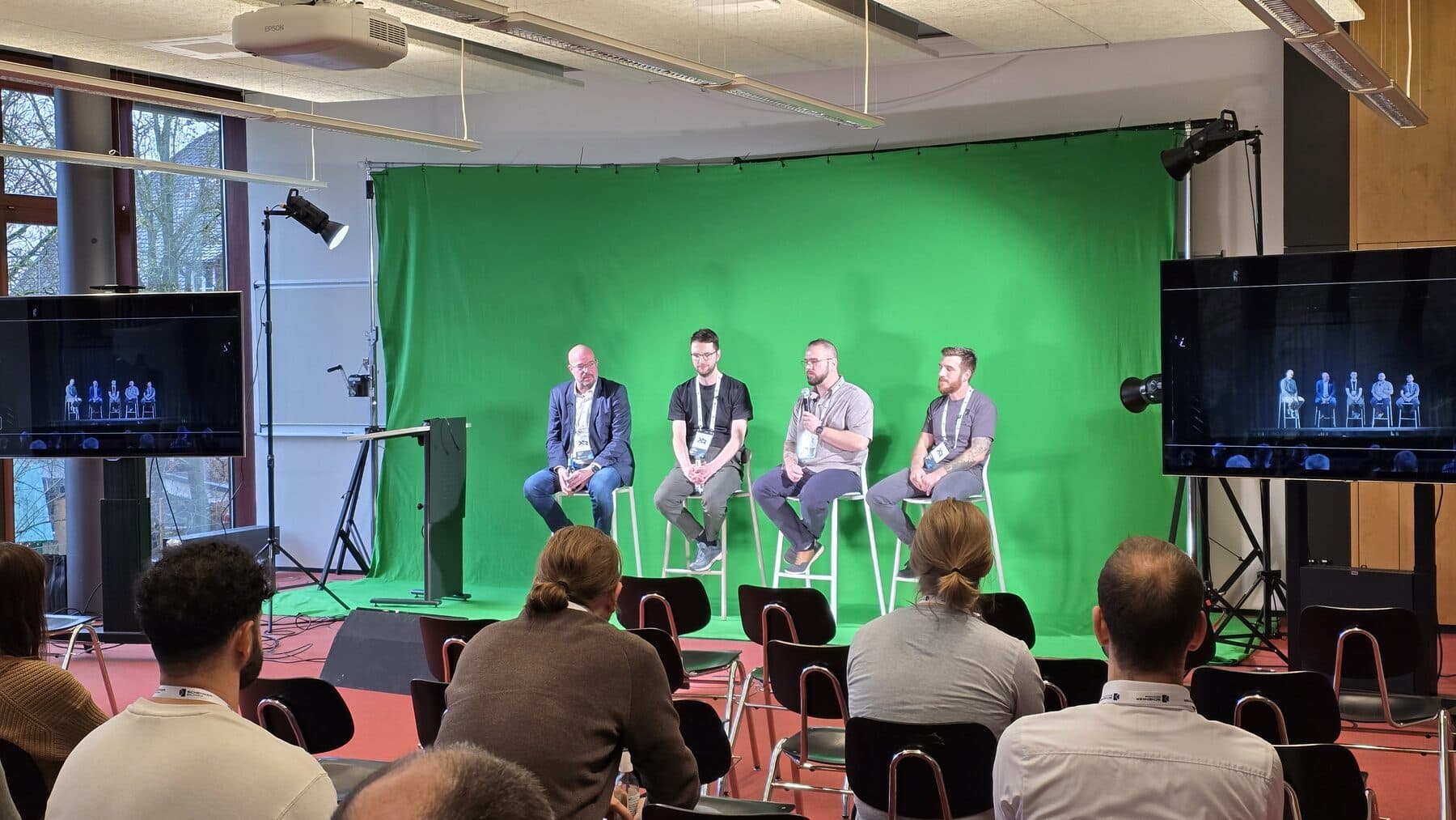 Panel discussion in the green-screen studio